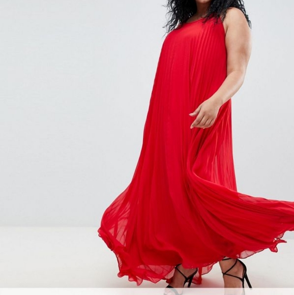 ASOS Curve Dresses & Skirts - ASOS Curve Pleated Backless Halter Maxi